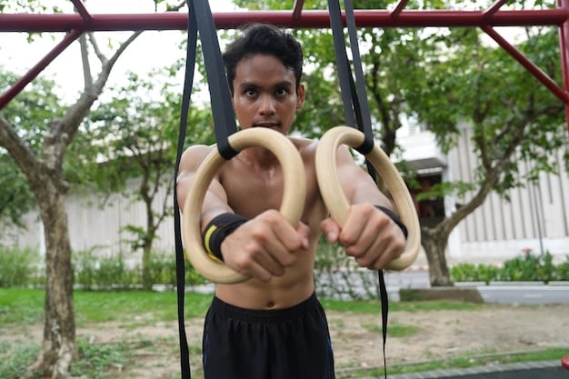 A gymnast in Bangladesh training with advanced gymnastics equipment, showcasing a focused session with coaches providing guidance.