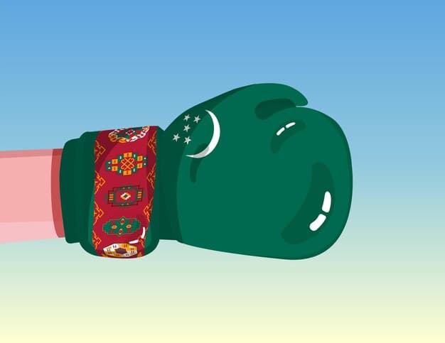 A close-up shot of a boxer's gloves, slightly worn, with the national flag of Bangladesh subtly visible in the background. The focus is on the texture and detail of the gloves, symbolizing dedication and hard work.
