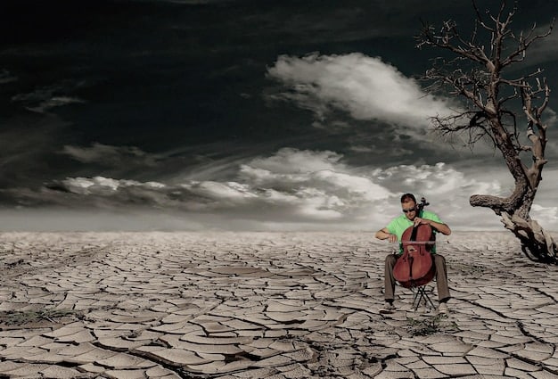 A stark visual depicting cracked, dry earth in a field, illustrating the impact of drought on agricultural land in Bangladesh due to climate change.